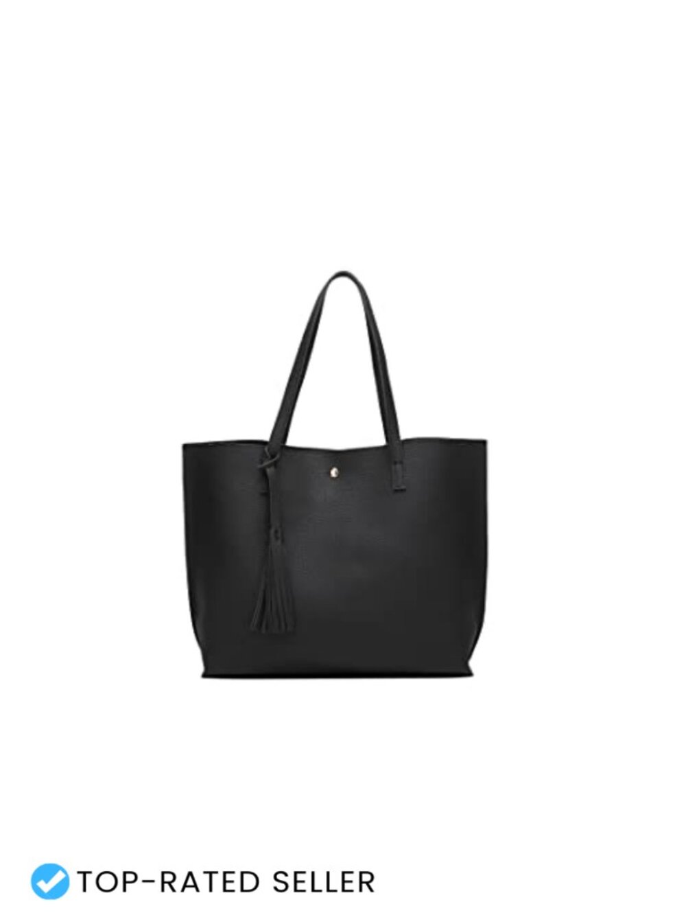 Faux Leather Tote Shoulder Bag Tassel Handbag Big Capacity Vegan